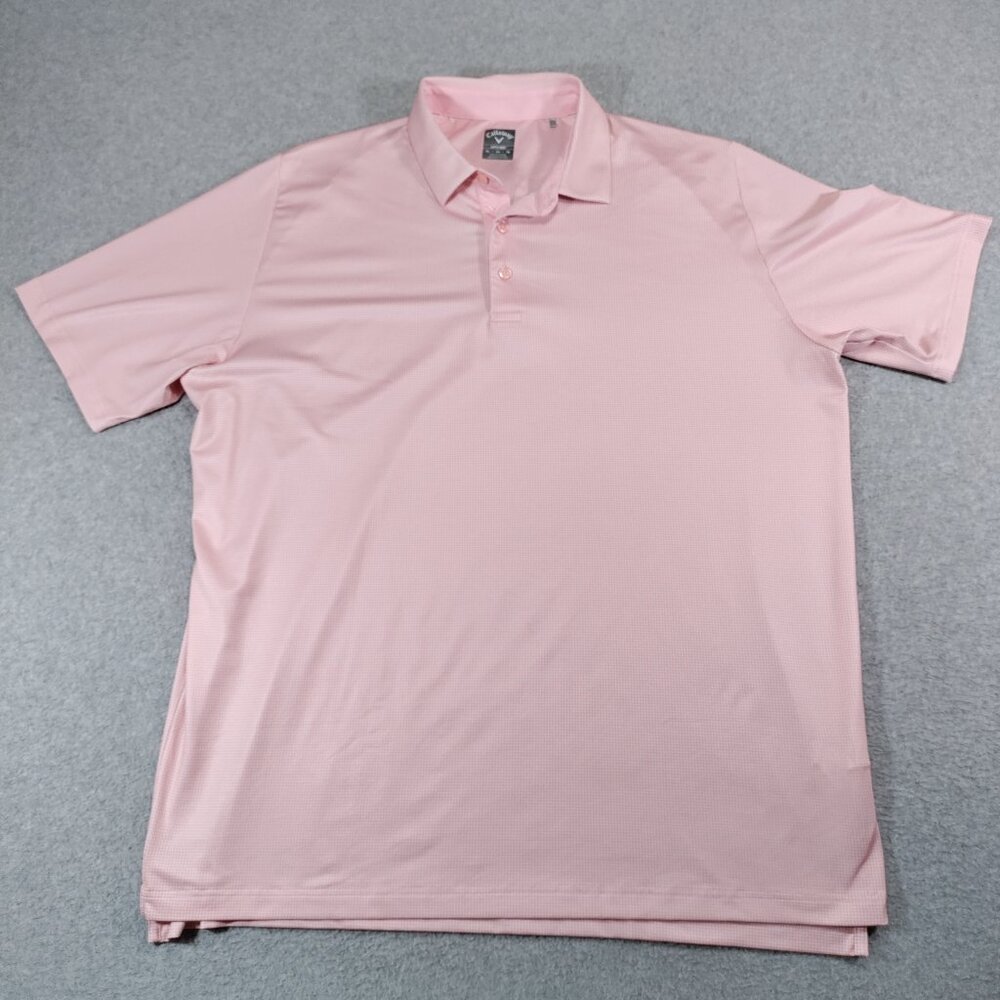 Callaway Golf Polo Shirt Mens XL Pink Swingtech Stretch Lightweight Performance
